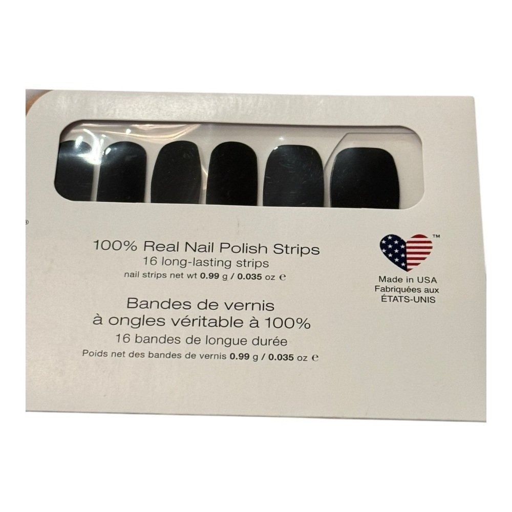 Color Street MIDNIGHT IN MANHATTAN Black Solid Nail Strips Set - Picture 3 of 7